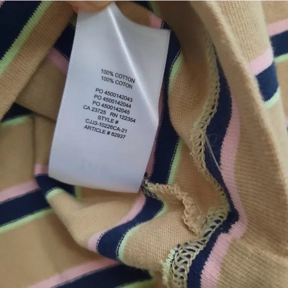 Aritzia TNA Striped Tan Long-Sleeve Crop Top - Picture 5 of 6